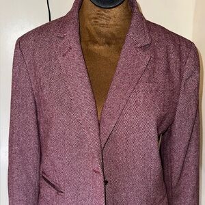 Banana Republic Maroon Herringbone Blazer
